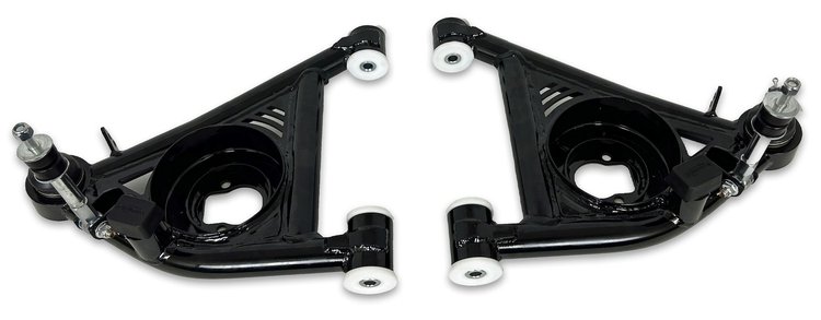 782-S-DELB Tubular Front Lower A-Arms w/ Delrin Bushings, 1982-2004 GM S-10 (2WD) [Black]