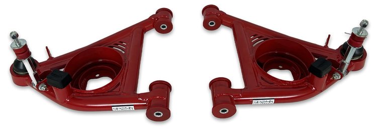 782-SR Tubular Front Lower A-Arms w/ Poly Bushings, 1982-2004 GM S-10 (2WD) [Red]