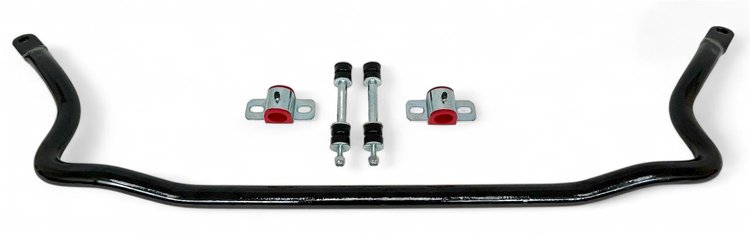 924-FRONTB 1.25 in. Solid Front Sway Bar, Poly End Links, 1993-2002 GM F-Body [Gloss Black]