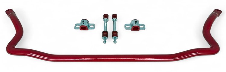 924-FRONTR 1.25 in. Solid Front Sway Bar, Poly End Links, 1993-2002 GM F-Body [Bright Red]