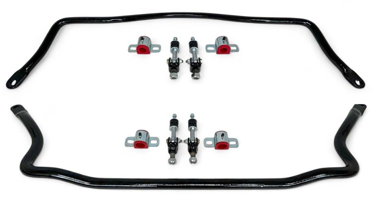 924-SEL-F4B Front & Rear Sway Bars Set, Spherical End Links, 1993-2002 GM F-Body [Black]