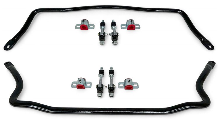 924-SELB Front & Rear Sway Bars Set, Spherical End Links, 1993-2002 GM F-Body [Black]