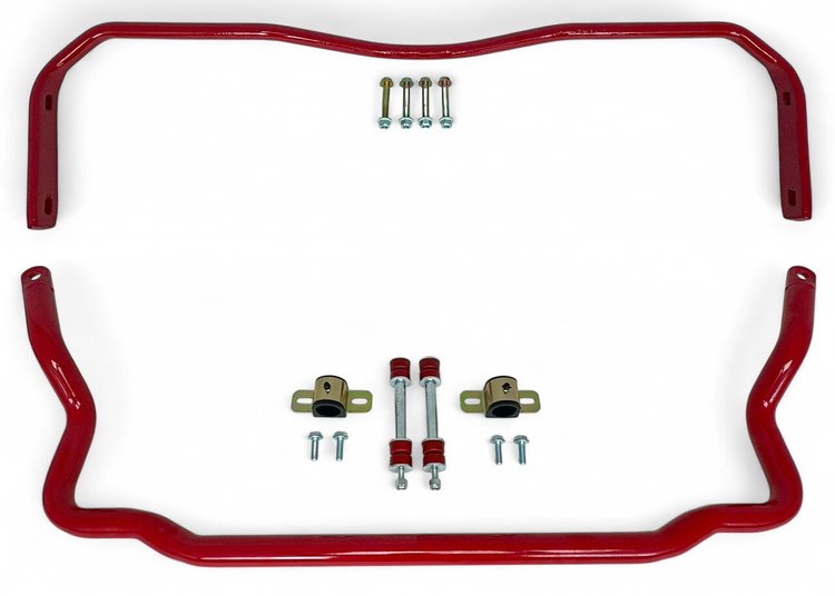 925TR Front & Rear Sway Bars Set, Poly End Links, 1978-1988 GM G-Body [Bright Red]