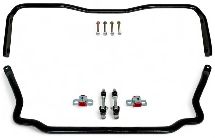 926-SELB Front & Rear Sway Bars Set, Spherical Front End Links, 1964-1972 GM A-Body [Black]