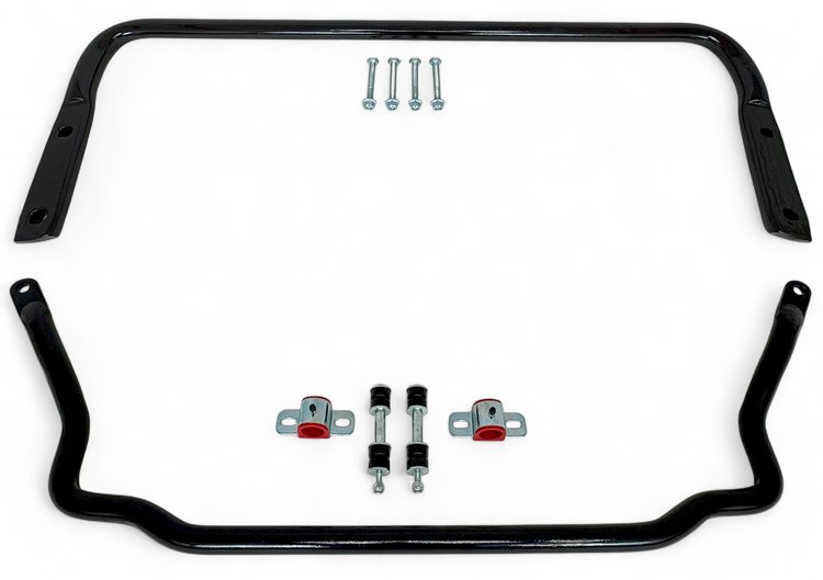 927-7790B Front & Rear Sway Bars Set, Poly End Links, 1977-1990 GM B-Body [Gloss Black]