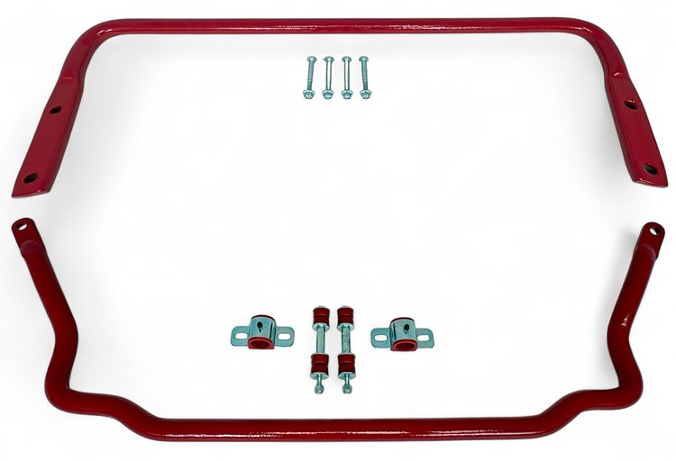 927-7790R Front & Rear Sway Bars Set, Poly End Links, 1977-1990 GM B-Body [Bright Red]