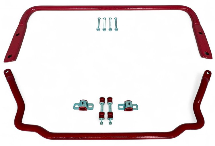 927-9196R Front & Rear Sway Bars Set, Poly End Links, 1991-1996 GM B-Body [Bright Red]