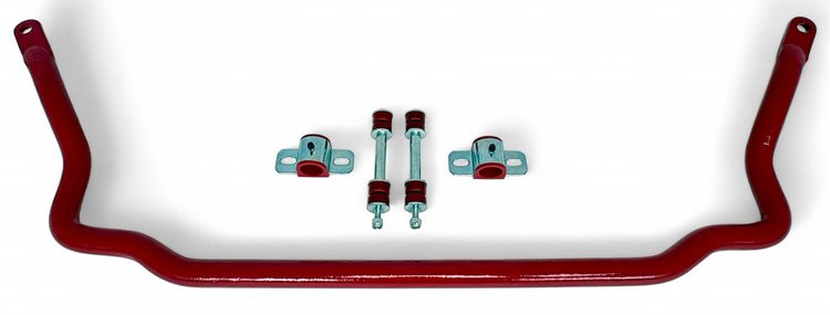 930-FRONTR 1-5/16 in. Solid Front Sway Bar, Poly End Links, 1970-1981 GM F-Body [Bright Red]