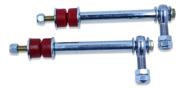 D03-FEL-2 Extreme Duty Spherical Front Sway Bar End Links 2003-2013 Dodge Ram 2500 & 2003-2012 Dodge Ram 3500, Red Bushings