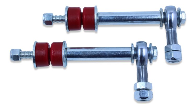 D03-FEL Extreme Duty Spherical Front Sway Bar End Links 2003-2013 Dodge Ram 2500 & 2003-2012 Dodge Ram 3500, Red Bushings