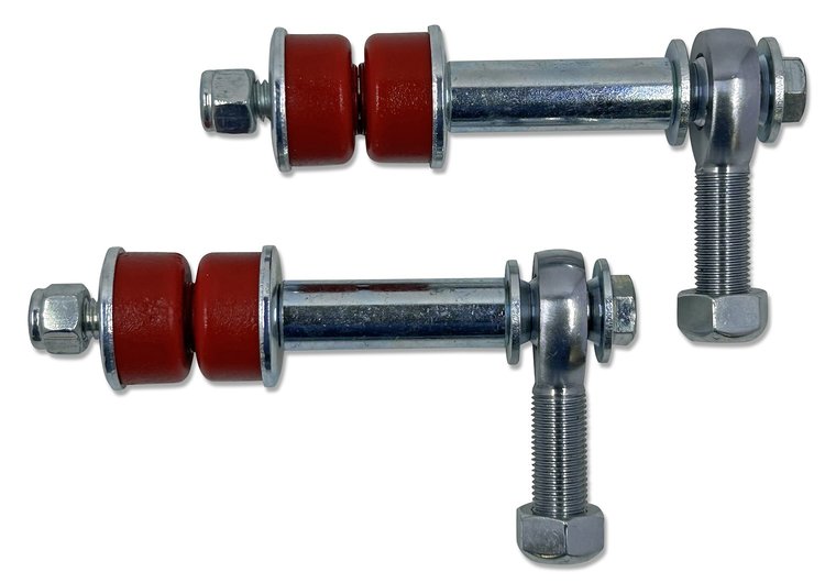 D94-97-FEL-2 Extreme Duty Spherical Front Sway Bar End Links 1994-1997 Dodge Ram 1500, 2500 & 3500, Red Bushings