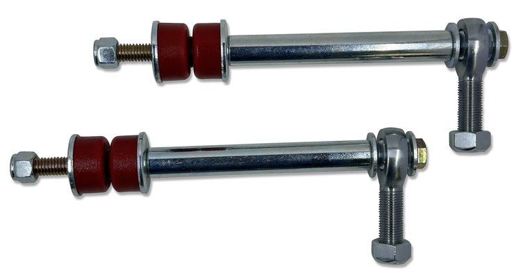 D98-02-FEL-2 Spherical Front Sway Bar End Links 1998-2001 Dodge Ram 1500 & 1998-2002 Dodge Ram 2500 & 3500, Red Bushings