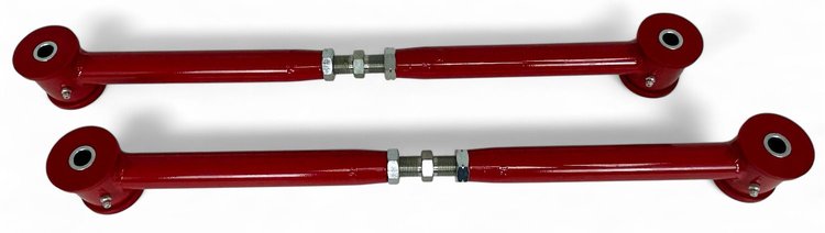 FG-204R Tubular Adjustable Rear Lower Control Arms, 1965-1974 Ford Galaxie, 1969-1974 Mercury Marauder, Bright Red