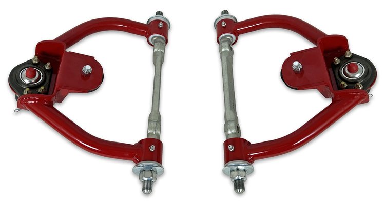 756-DELR-K5208 Tubular Front Upper A-Arms w/ Delrin Bushings, GM G-Body & S-10 [Bright Red]