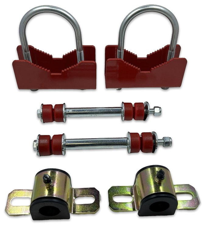 901-325R-25MM Rear Sway Bar Mounting Kit, 3.25 in. Axle Tube Dia., 82-02 GM F-Body [Bright Red]