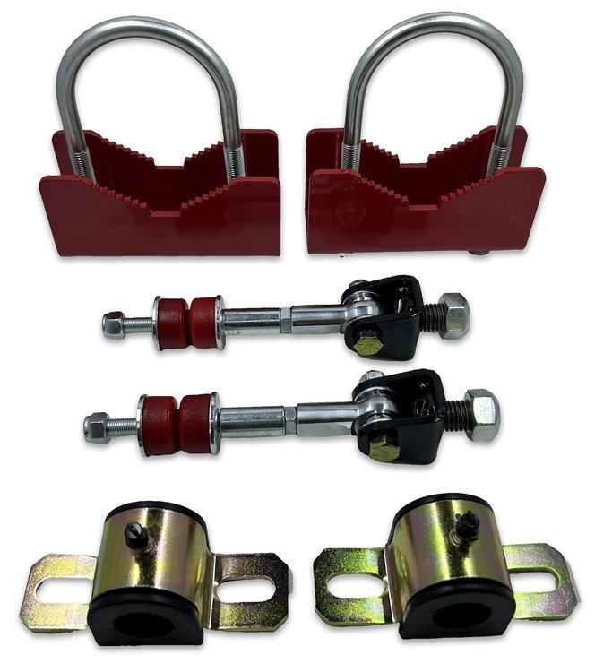 901-SEL-325R-24MM Rear Sway Bar Mounting Kit, 3.25 in. Axle Tube Dia., 82-02 GM F-Body [Bright Red]