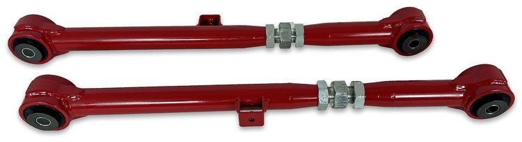 D09-1500-209R Adjustable Rear Lower Control Arms w/ Rubber Bushings, Select Dodge Ram 1500 [Red]