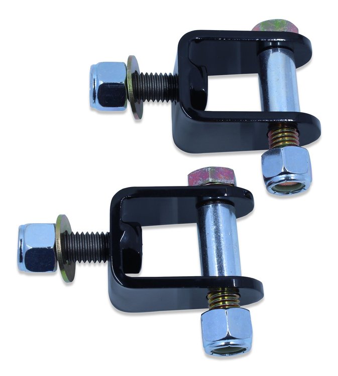 LSM-125-SBS-500 No-Bind Rear Lower Shock Relocation Mounting Brackets w/ Bolt Sleeves