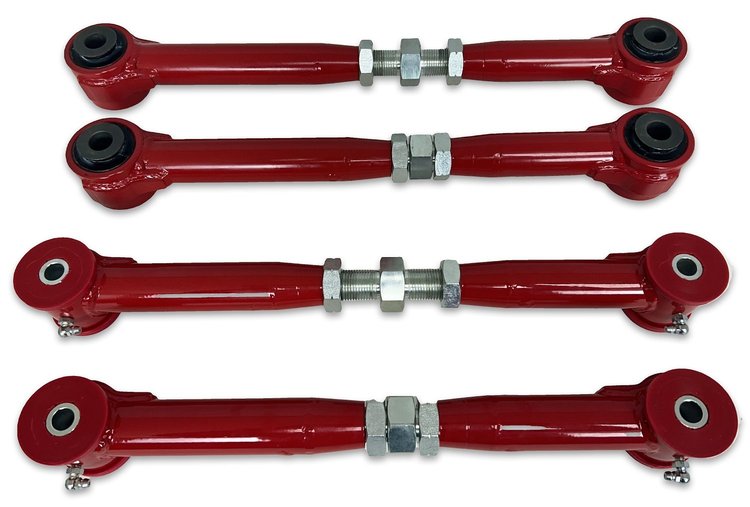 D00-09-209R-D03-13-604R Adjustable Length Front Control Arms Package, 2003-2009 Dodge Ram [Bright Red]