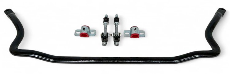 924-FRONT-SELB 1.25 in. Solid Front Sway Bar, Spherical End Links, 1993-2002 GM F-Body [Black]