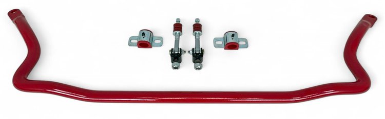 924-FRONT-SELR 1.25 in. Solid Front Sway Bar, Spherical End Links, 1993-2002 GM F-Body [Red]