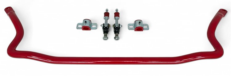 924-FRONT-SEL-F4R 1.25 in. Solid Front Sway Bar, Spherical End Links, 1993-2002 GM F-Body [Red]