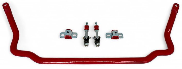 927-FRONT-9196-SELR 1-5/16 in. Solid Front Sway Bar, Spherical End Links, 1991-1996 GM A-Body [Red]