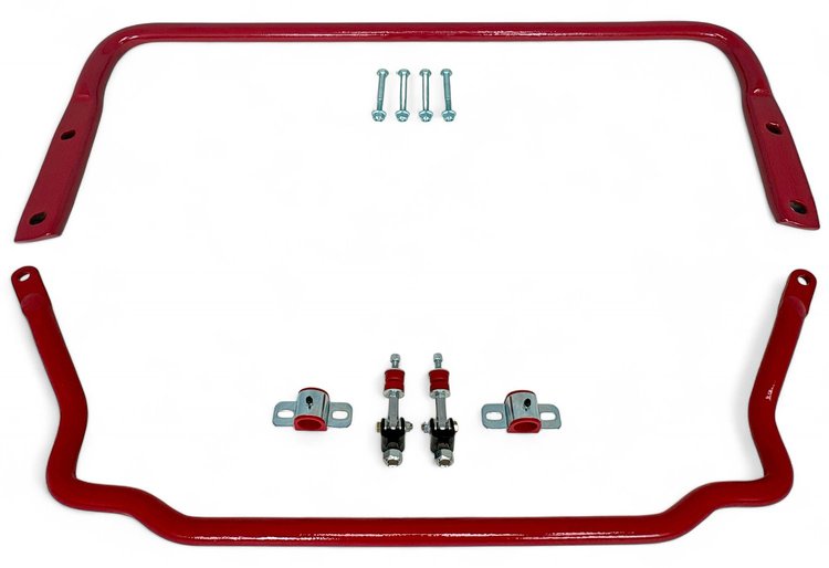 927-9196-SELR Front & Rear Sway Bar Set, Spherical End Links, 1991-1996 GM B-Body [Bright Red]
