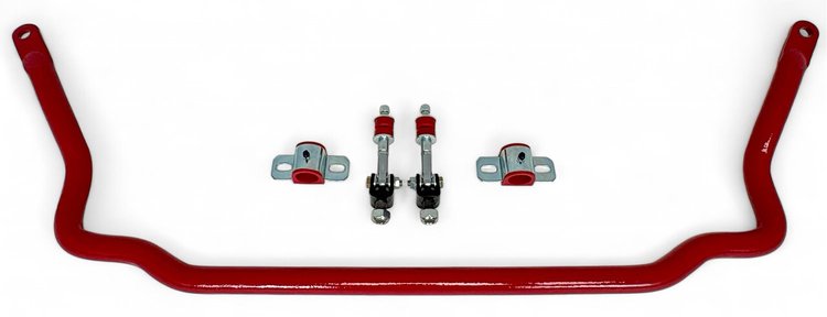 930-FRONT-SELR 1-5/16 in. Solid Front Sway Bar, Spherical End Links, 1970-1981 GM F-Body [Red]