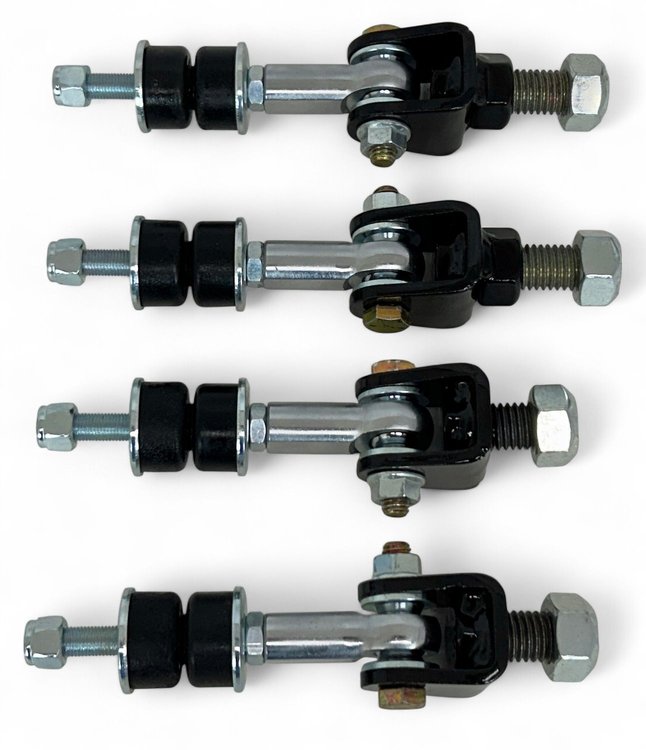 SEL-F4K1-BL Front & Rear Spherical Sway Bar End Links Kit, 1993-2002 GM F-Body Camaro & Firebird, Black Bushings