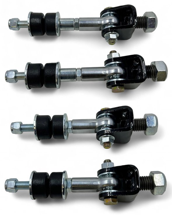SEL-F4K2-BL Front & Rear Spherical Sway Bar End Links Kit, 1993-2002 GM F-Body Camaro & Firebird, Black Bushings