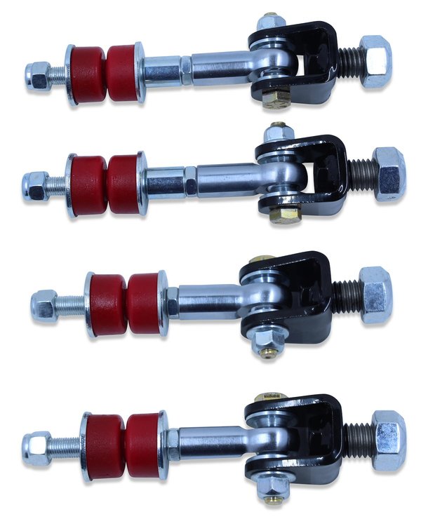 SEL-F4K2 Front & Rear Spherical Sway Bar End Links Kit, 1993-2002 GM F-Body Camaro & Firebird, Red Bushings