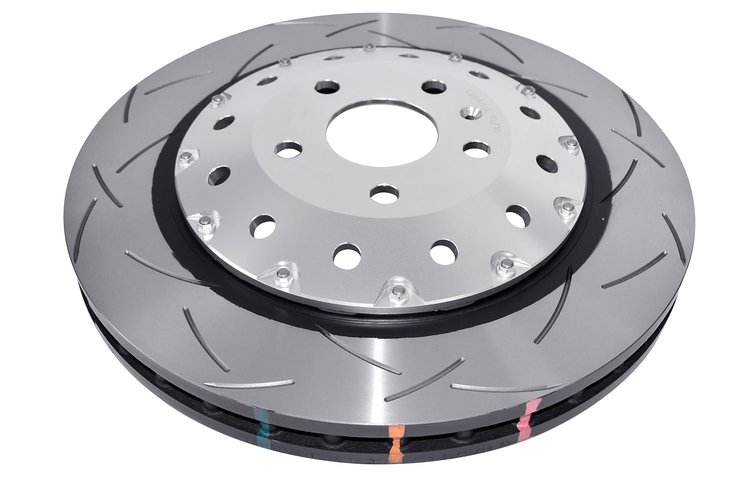 5000 Series T3 slotted Brake Disc, 5000 Fully Assembled 2-Pc Silver Hat T3 Slot Rotor