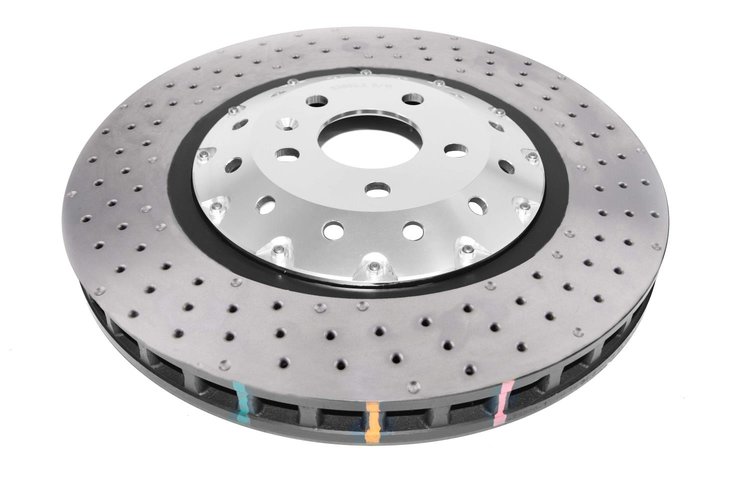 5000 Fully Assembled 2-Pc Clear Anodized Hat T3 Drilled/Dimpled Rotor, 06-17 Audi RS3 8V Sedan