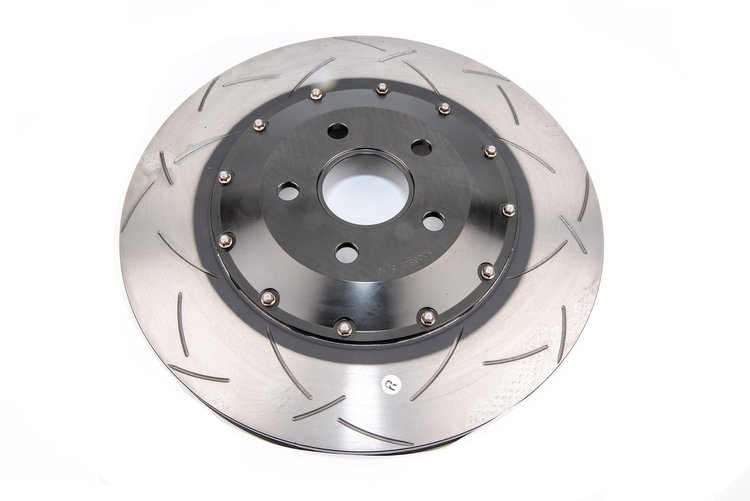 5000 Series T3 slotted Brake Disc, 5000 Fully Assembled 2-Piece Black Rotor Hat T3 Slotted