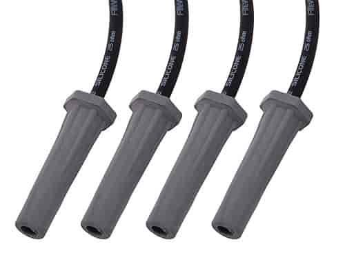 Universal 8.5mm FireWire Plug Wires 4 Cylinder Straight Boot Black