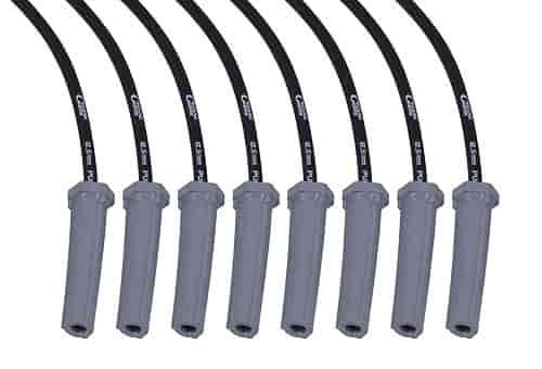 Universal 8.5mm FireWire Plug Wires 8 Cylinder Straight Boot Black