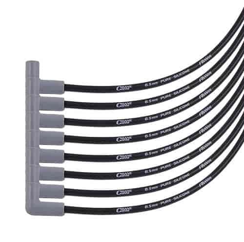 Universal 8.5mm FireWire Plug Wires 8 Cylinder 90° Boot Black