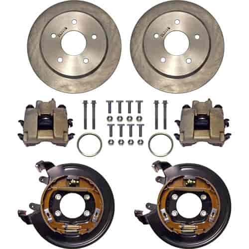 Complete Motor Sport 11" Disc Brake Kits 5 x 4-3/4" Drum Bolt Patterns Includes: Solid Rotors Internal Drum Parking Brakes