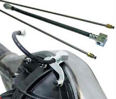 Hard Line Brake Cable Kit Includes Straight Lengths 3/16" Steel Tubing Fittings Rubber Hose