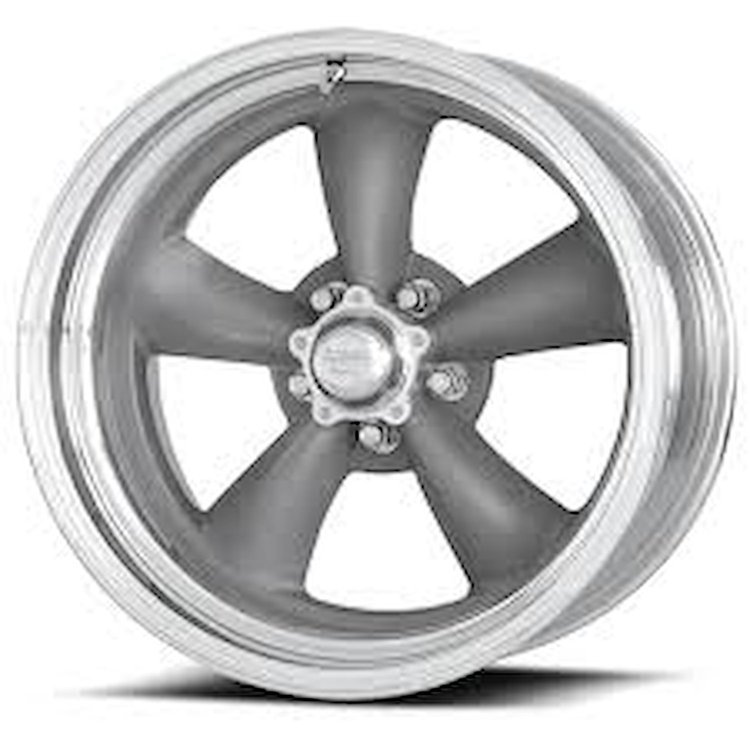 AMERICAN RACING CLASSIC TORQ THRUST II MAG GRAY W/ CENTER POLISHED BARREL 17 x 7 5X4.75 14 4.55