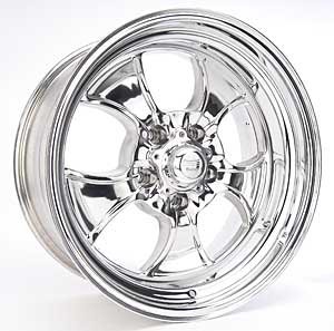 Polished Hopster Wheel Size: 17 x 8" Bolt Circle: 5 x 4-3/4" Rear Spacing: 4"