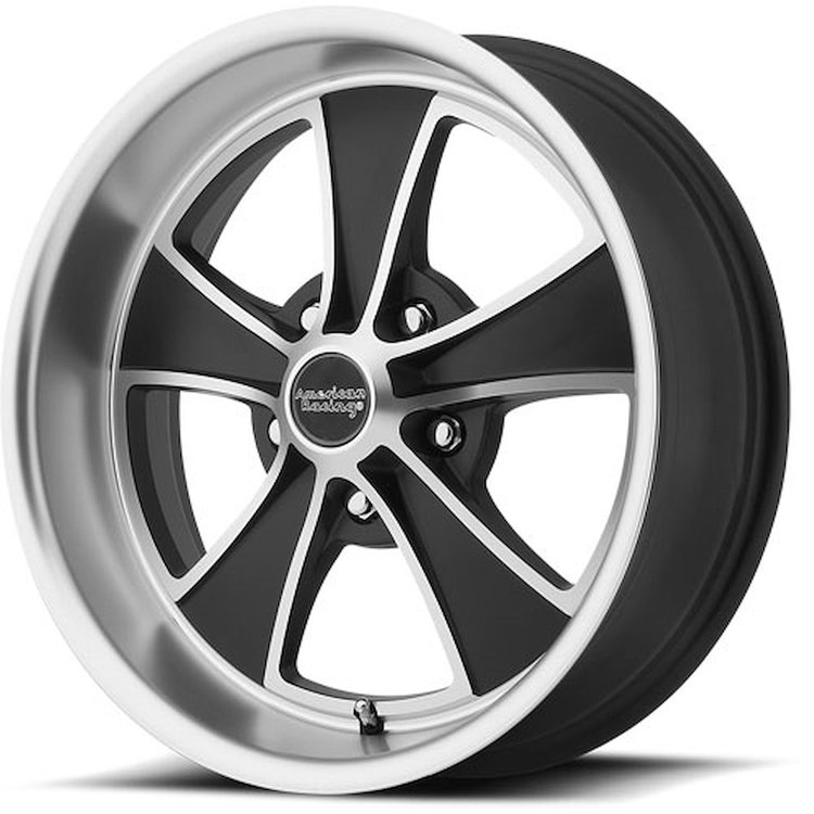 Mach 5 Wheel Size: 17x8 Bolt Pattern: 5x4.75 Offset: 0 mm Finish: Black & Machined