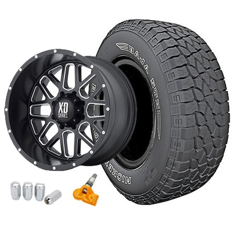 Jeep JK KMC XD820 Wheel and Tire Kit 2007-15 Jeep Wrangler JK Includes:
