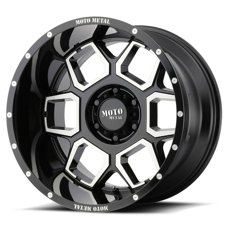 Moto Metal Series MO981 Gloss Black Machined Wheel Size: 20" x 10"