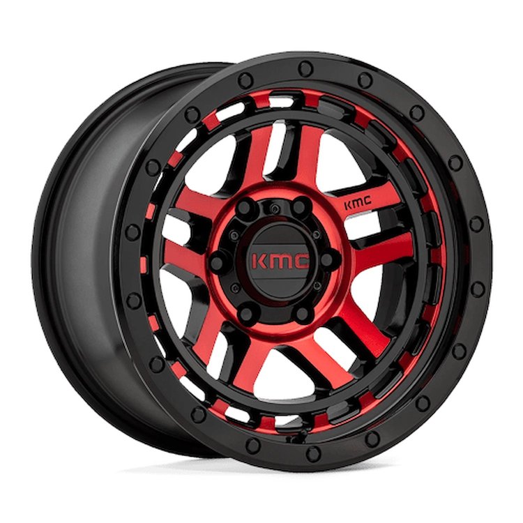 KM54079050912N KM540 RECON Wheel [Size: 17"x9"] Gloss Black Machined w/Red Tint Finish