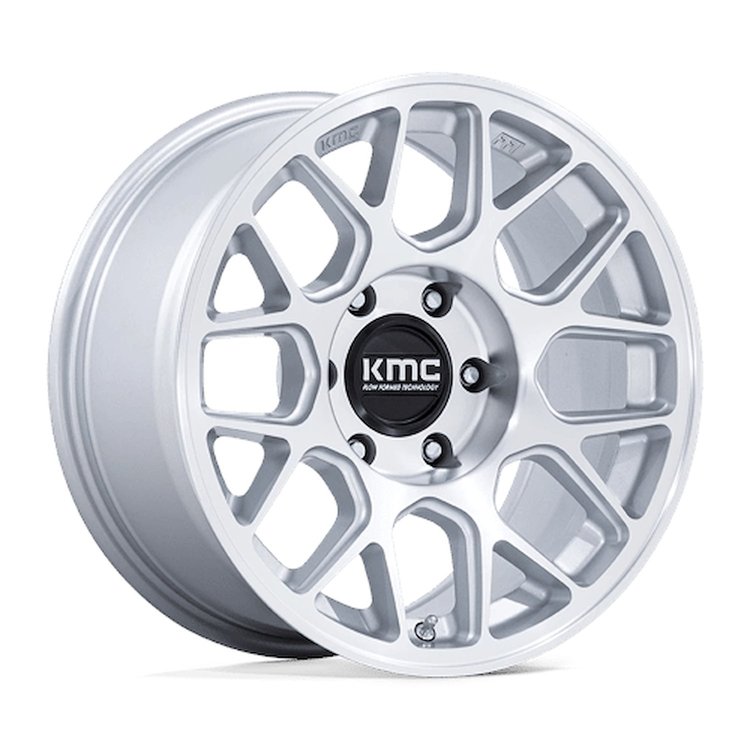 KM730SD17855010N KM730 HATCHET Wheel [Size: 17"x8.5"] Gloss Silver w/Machined Face Finish