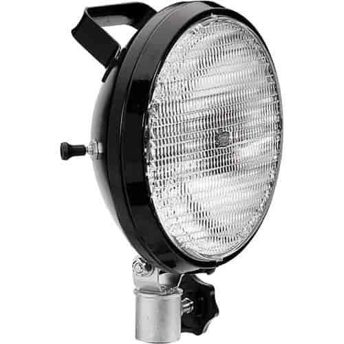 2340 Halogen Work Lamp Round Clear Lens Black Housing Long Range Pole Mount w/Handle 12V 55W