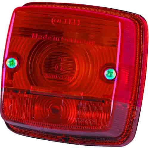 3014 Stop/Tail/License Plate Lamp Square Red Lens Bulbs Not Incl. ECE Approved