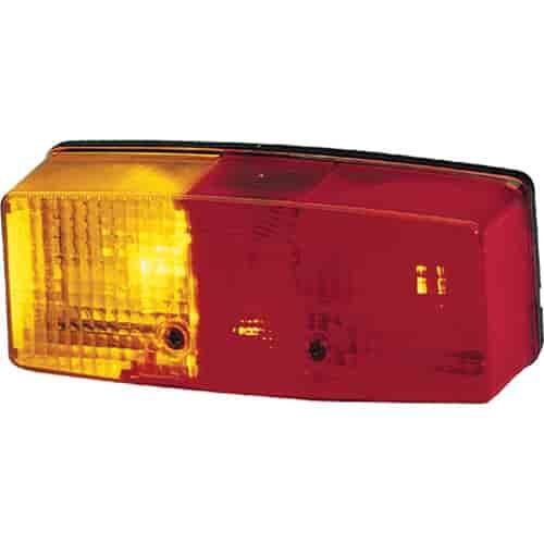 3184 Stop/Turn/Tail Lamp LH Driver Side Rectangle Red/Amber Lens Bulb Not Incl. ECE Approved